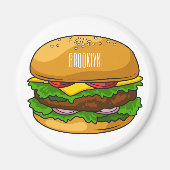 Hamburger Cartoon Magnet (Vorne)
