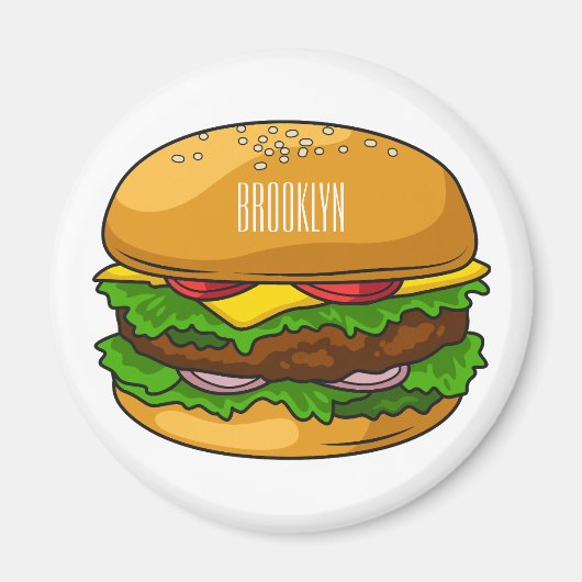 Hamburger Cartoon Magnet (Vorne)