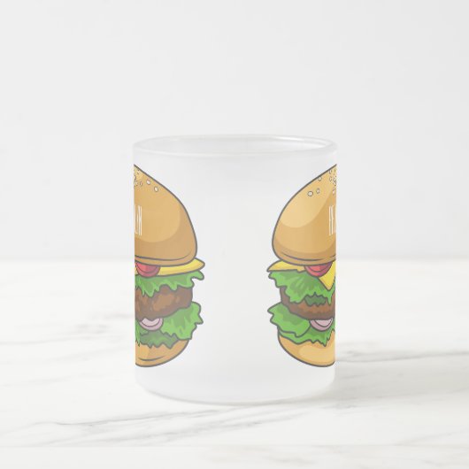 Hamburger Cartoon Mattglastasse (Mittel)