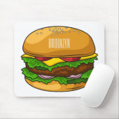 Hamburger Cartoon Mousepad (Mit Mouse)