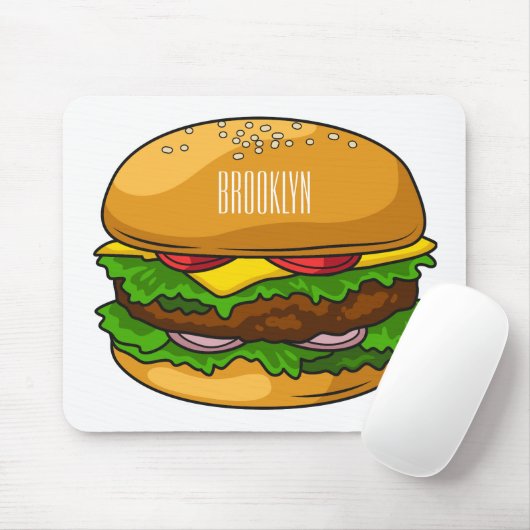 Hamburger Cartoon Mousepad (Mit Mouse)