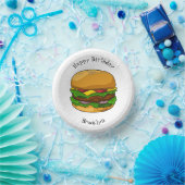 Hamburger Cartoon Pappteller (Party)