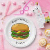 Hamburger Cartoon Pappteller (Party)