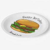 Hamburger Cartoon Pappteller (Schrägansicht)
