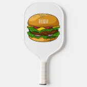 Hamburger Cartoon Pickleball Schläger (Rückseite)