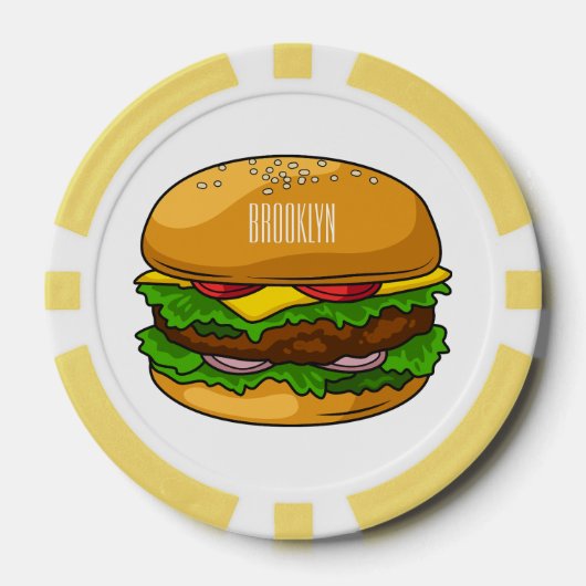 Hamburger Cartoon Pokerchips (Vorderseite)