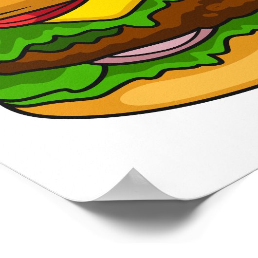 Hamburger Cartoon Poster (Ecke)