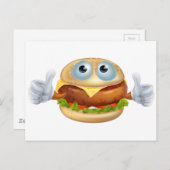 Hamburger-Cartoon Postkarte (Vorne/Hinten)