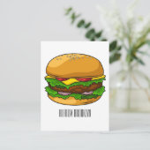 Hamburger Cartoon Postkarte (Stehend Vorderseite)