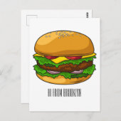 Hamburger Cartoon Postkarte (Vorne/Hinten)