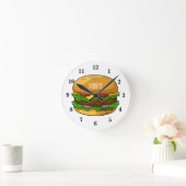 Hamburger Cartoon Runde Wanduhr (Zuhause)