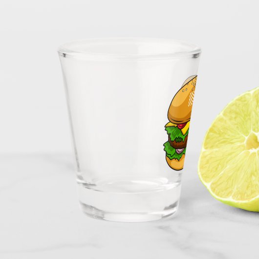 Hamburger Cartoon Schnapsglas (Links)