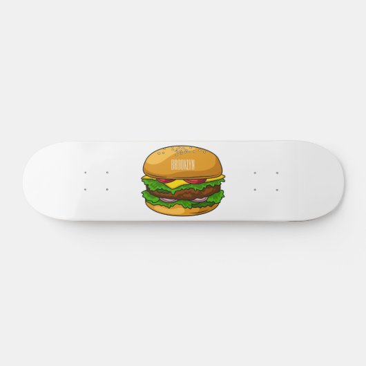 Hamburger Cartoon Skateboard (Horizontal)