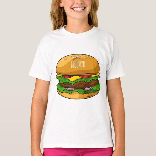 Hamburger Cartoon T-Shirt (Vorderseite)