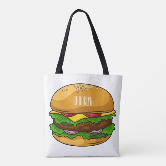 Hamburger Cartoon Tasche (Rückseite)