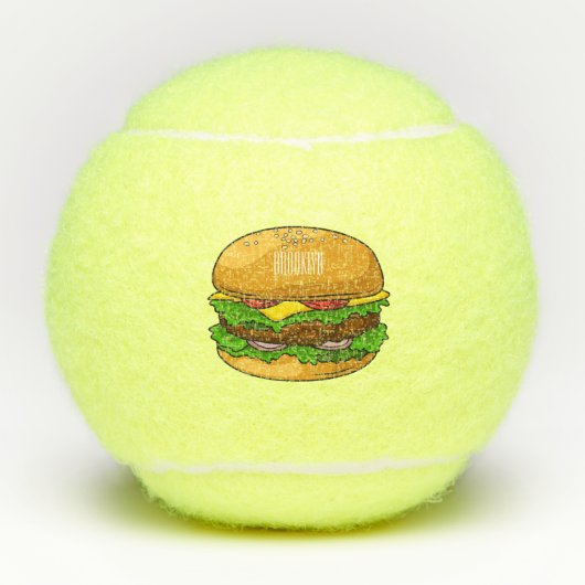Hamburger Cartoon Tennisbälle (Vorderseite)