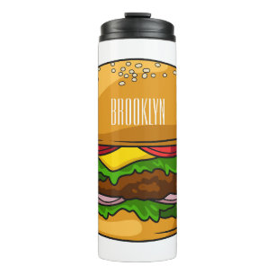 Hamburger Cartoon Thermosbecher