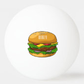 Hamburger Cartoon Tischtennisball (Rückseite)