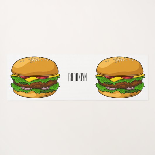 Hamburger Cartoon Yogamatte (Rückseite (Horizontal))