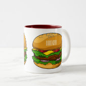 Hamburger Cartoon Zweifarbige Tasse (VorderseiteRechts)