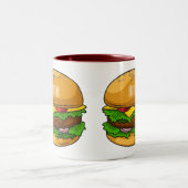 Hamburger Cartoon Zweifarbige Tasse (Mittel)