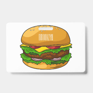 Hamburger-Cartoonillustration Ausweis