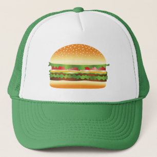 Hamburger-Cartoonsillustration Truckerkappe