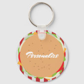 Hamburger cheeseburger cute cafe schlüsselanhänger (Vorderseite)