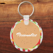 Hamburger cheeseburger cute cafe schlüsselanhänger (Vorderseite)