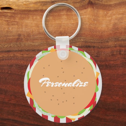 Hamburger cheeseburger cute cafe schlüsselanhänger (Vorderseite)
