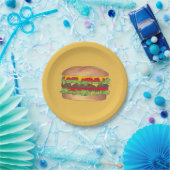Hamburger Cheeseburger Fast Food Käse Burger Pappteller (Party)