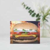 HAMBURGER CHEESEBURGER FUNNY POSTCARDS POSTKARTE (Stehend Vorderseite)