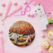 Hamburger Cheeseburger Pappteller (Party)