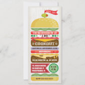 Hamburger-Cookout-Einladung / Blue Back Einladung (Vorderseite)