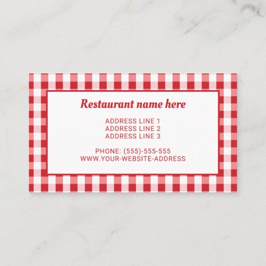 Hamburger Design Fast Food Diner oder Restaurant Visitenkarte (Rückseite)