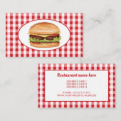 Hamburger Design Fast Food Diner oder Restaurant Visitenkarte (Vorne/Hinten)
