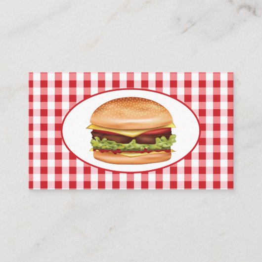 Hamburger Design Fast Food Diner oder Restaurant Visitenkarte (Vorderseite)