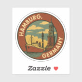 Hamburger deutscher Hafenstadt Aufkleber (Blatt)