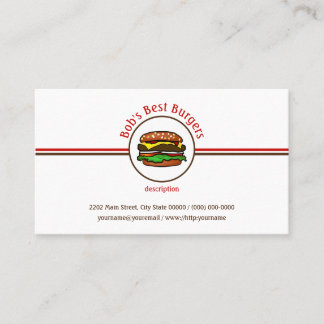 Hamburger Diner Fast Food Restaurant Business-Logo Visitenkarte