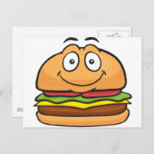 Hamburger Emoji Postkarte (Vorne/Hinten)