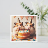 Hamburger essen Kuchen Geburtstagsfeier Einladung (Stehend Vorderseite)