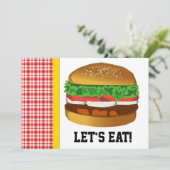 Hamburger, essen wir!Einladung Einladung (Stehend Vorderseite)