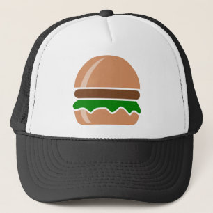 Hamburger Fast Food ein Sandwich Truckerkappe