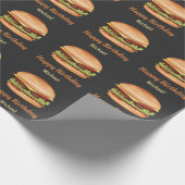 Hamburger Fast Food Illustration Happy Birthday Geschenkpapier (Ecke)