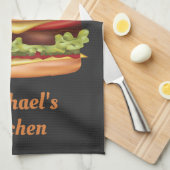 Hamburger Fast Food-Illustration mit benutzerdefin Geschirrtuch (Viertel Falte)