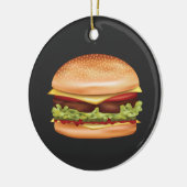 Hamburger Fast Food-Illustration mit benutzerdefin Keramik Ornament (Links)