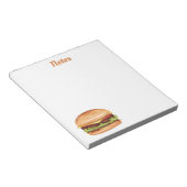 Hamburger Fast Food-Illustration mit benutzerdefin Notizblock (angewinkelt)