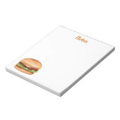 Hamburger Fast Food-Illustration mit benutzerdefin Notizblock (Rotiert)