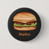 Hamburger Fast Food Illustration mit Individuelle Button (Vorderseite)