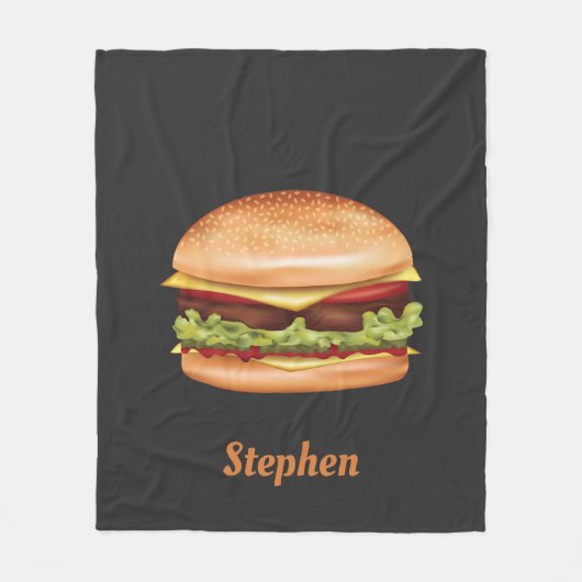 Hamburger Fast Food Illustration mit Individuelle Fleecedecke (Vorderseite)
